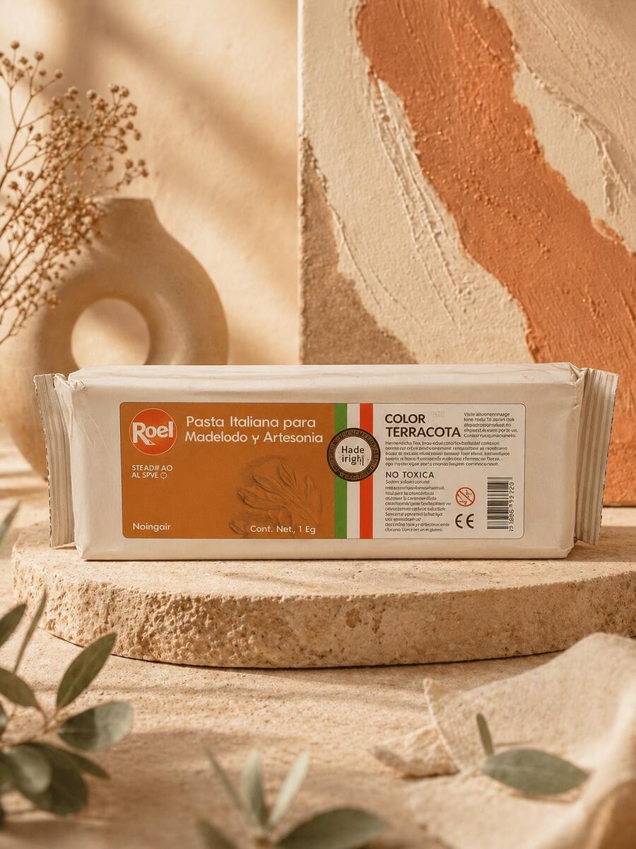pasta italiana para moldeado y Artesanias importada en diferentes cantidades increíble versatilidad ideal para todo tipo de decoraciones y manualidades - terracota - Ver 1