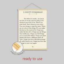 1件無框復古帆布印畫，F. Scott Fitzgerald 勵志名言牆飾，圖書館、辦公室與居家裝飾藝術海報 - 彩色 - 查看 19