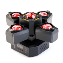 Cabeza móvil de 4 brazos, luz de escenario 4 en 1 de 70 W, haz/bola mágica/cielo estrellado rojo/verde/luz blanca con efecto estroboscópico y control DMX activado por sonido, iluminación mixta para DJ para ver torneos de fútbol, ​​carnavales, fiestas, bodas, espectáculos musicales, clubes, bares, KTV y discotecas. - Tipo de Enchufe B USA (110-127V) - Ver 14