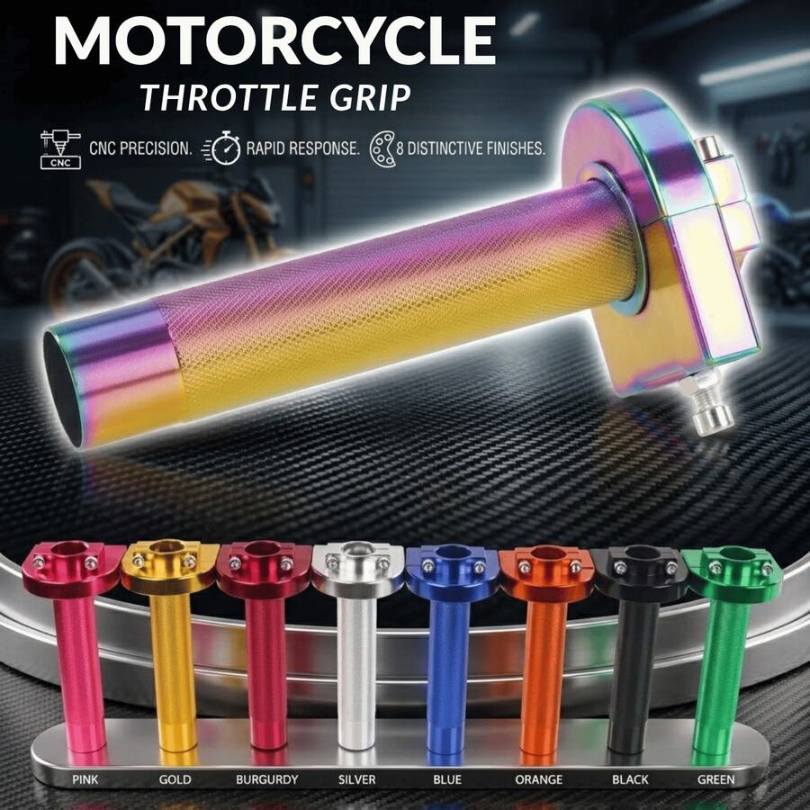 22mm 7/8" Universal Motorcycle CNC Aluminum Quick Throttle Twist Grips - A - View 1