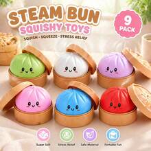 9 Colors Glitter Dumpling Squishy Toy, Soft Squishy Dumpling Fidget Toy, Stress Relief Sensory Toy Squishy Dumpling Toy - 紫色 - 查看 8