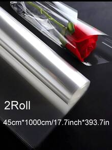 透明玻璃包装纸，透明花束包装纸，塑料防尘包装纸，适用于礼品篮、鲜花、工艺品、零食和甜点 - 彩色 - 查看 17