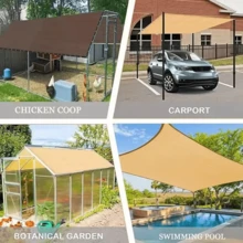 Vải che nắng cho giàn che (2x2m, 2x4m), lưới che nắng, viền có khoen, thích hợp cho nhà kính trồng cây, sân vườn, hiên nhà. - màu đen - Xem 6