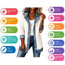 Women's Patchwork Jacket Slim Fit Long Sleeve Elegant Casual Autumn Coat - Red - View 11