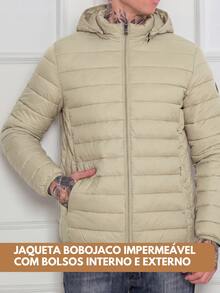 Men's Gominho Jacket, Coat, Blouse For Intense Cold, Nylon, Puffer Jacket - Khaki - View 1