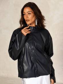Premium Leather Lined Luxury Bomber Jacket For Autumn And Winter - màu đen - Xem 3