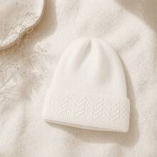 2026 New Adult Unisex Simple Warm Lined Beanie Hat Plain Beanie For Men And Women Model JZ051 - trắng - Xem 1