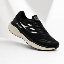 Men's Athletic Shoes For Gym And Running Fitness Men's Gym Shoes Promotion Style, Comfort And Performance At An Affordable Price Simple Athletic Lace-Up - 黑白 - 查看 2