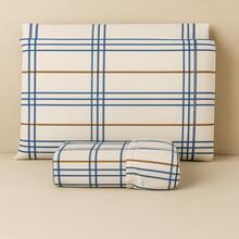 Printed Sheet Set For Single, Double, Queen, And King Sizes In 180 Thread Count Percale Cotton - 藍色格子 - 查看 9