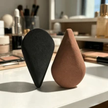 2个高品质不对称化妆海绵，多功能无乳胶斜角水滴化妆工具，化妆品配件，价格实惠，适用于粉底液、膏状化妆品、散粉，干湿两用，节日礼物 - 彩色 - 查看 13