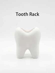 Porta-escova de dentes grande e branco em formato de dente, porta-canetas multifuncional criativo e caixa organizadora de mesa, recipiente de cerâmica para armazenar materiais de escritório, escova de dentes, pasta de dentes e acessórios de banheiro. Decoração de banheiro aconchegante, ideal para o outono e a volta às aulas. - Multicolorido - Ver 5
