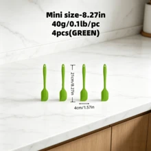4/2pcs Multi-Function Premium Silicone Spatula Baking Tools, Heat-Resistant Silicone Scraper For Cream Cake, Baking Flipper, 4 Colors - Multicolor - View 17