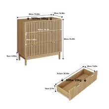 Modern Chest Of Drawers In Medieval Country Style With Three Drawers, Dressing Table Storage Cabinet, Wooden Cabinet, Suitable For Living Room, Bedroom, Hallway, Oak Color. - Oak - View 2