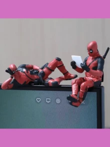 Marvel Avengers Car Decoration Figurine, Car Interior Decor, Spider-Man Lover Essential, Hero Dream Figurine, Lying Pose Holding Sign Turning Back Sitting Desktop Decor, Office Desk Decoration, Easter Gift, Christmas Gift, Student Essential, Birthday Gift, Party Favor, Collection Display, Toys For Kids, Plush, Suitable For Multiple Scenes! - Multicolor - View 6