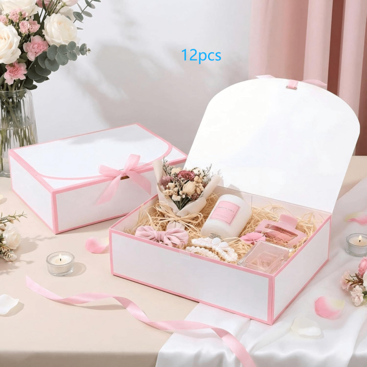 Hộp quà mới 8/12 chiếc có nắp, kích thước 10.6 x 8 x 3.15 inch (khoảng 26.6 x 20.3 x 8.9 cm), thích hợp làm hộp quà cầu hôn cho phù rể, hộp quà cưới, hộp quà sang trọng có ruy băng, hộp quà sinh nhật, hộp quà phù dâu, hộp quà tặng, quà tốt nghiệp, quà Ngày Valentine, quà tựu trường, hộp quà ngày lễ, màu xanh lá cây. - Xem 9