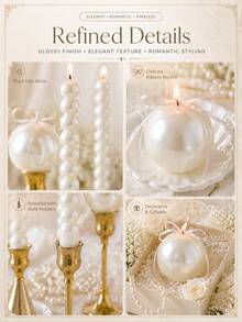 1pc White Pearl Style Scented Candle, Elegant European Decor Candle, Suitable For Wedding Decoration, Candle Favor, Bridesmaid Gift, Romantic Dinner, Home Decor, Room Decor, Women's Gift - Pearl - View 12