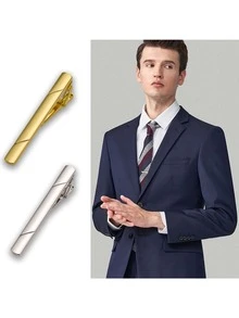 4/6件套男士经典多色领带夹套装，适合普通领带，商务及婚礼等正式场合必备，精美礼盒包装，父亲节最佳礼物之选 - 彩色 - 查看 8