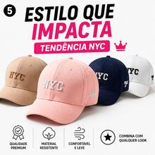 NYC Youth Cap For 4 To 12 Years Old, Curved Brim, Unisex, Boys And Girls - Kaki nhạt với đen - Xem 7