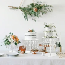 Giá trưng bày bánh bằng acrylic chất lượng cao với tua rua pha lê, thích hợp cho các bữa tiệc ngày lễ, bàn tráng miệng, đám cưới, kỷ niệm, tiệc mừng em bé, ngày Valentine và các dịp khác. - Trong sáng - Xem 7