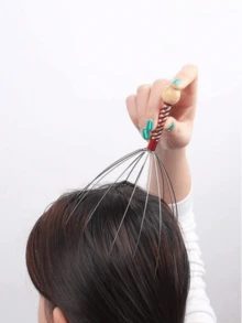 1pc Manual 8-Claw Head Massager, Relieves Stress And Improves Blood Circulation, Suitable For Back-To-School, Christmas, Birthday, New Year Gifts, Random Color - Head Massage Claw - View 4