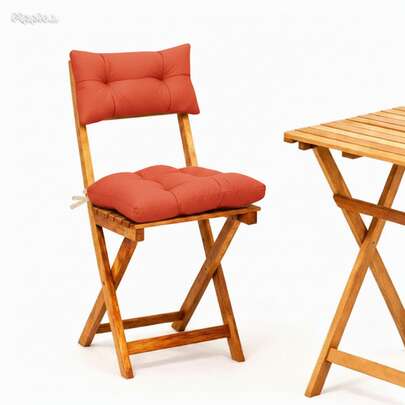 Soft, Fluffy Square Chair Cushion Set For Garden, Balcony, And Living Room. It Consists Of 1 Bottom And 1 Top Set. Made In Turkey. The Bottom Cushion Measures 40 * 40 Cm, And The Top Cushion Measures 20 * 40 Cm In Size.