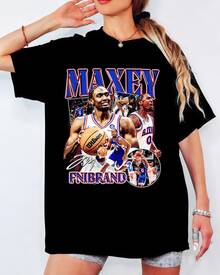 Tyrese Maxey 76ers T-Shirt, 90s Basketball Collage, Pirate Edition, Unisex Casual Top For Fans - Black - View 11