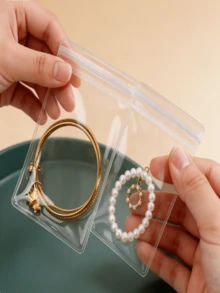 100pcs Pvc Transparent Resealable Jewelry Bags With Ziplock,Anti-Oxidation,Prevents Tarnishing,For Storing Earrings, Necklaces, Jewelry, Small Gift, Accessory Party Favor Pouches Back To School - Multicolor - View 3
