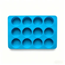 1pc Cookie Chocolate Silicone Mold, 12-Cavity Round Cylinder Chocolate Mold Suitable For Candy, Mini Cakes, Jelly And Other Baking - Blue - View 10
