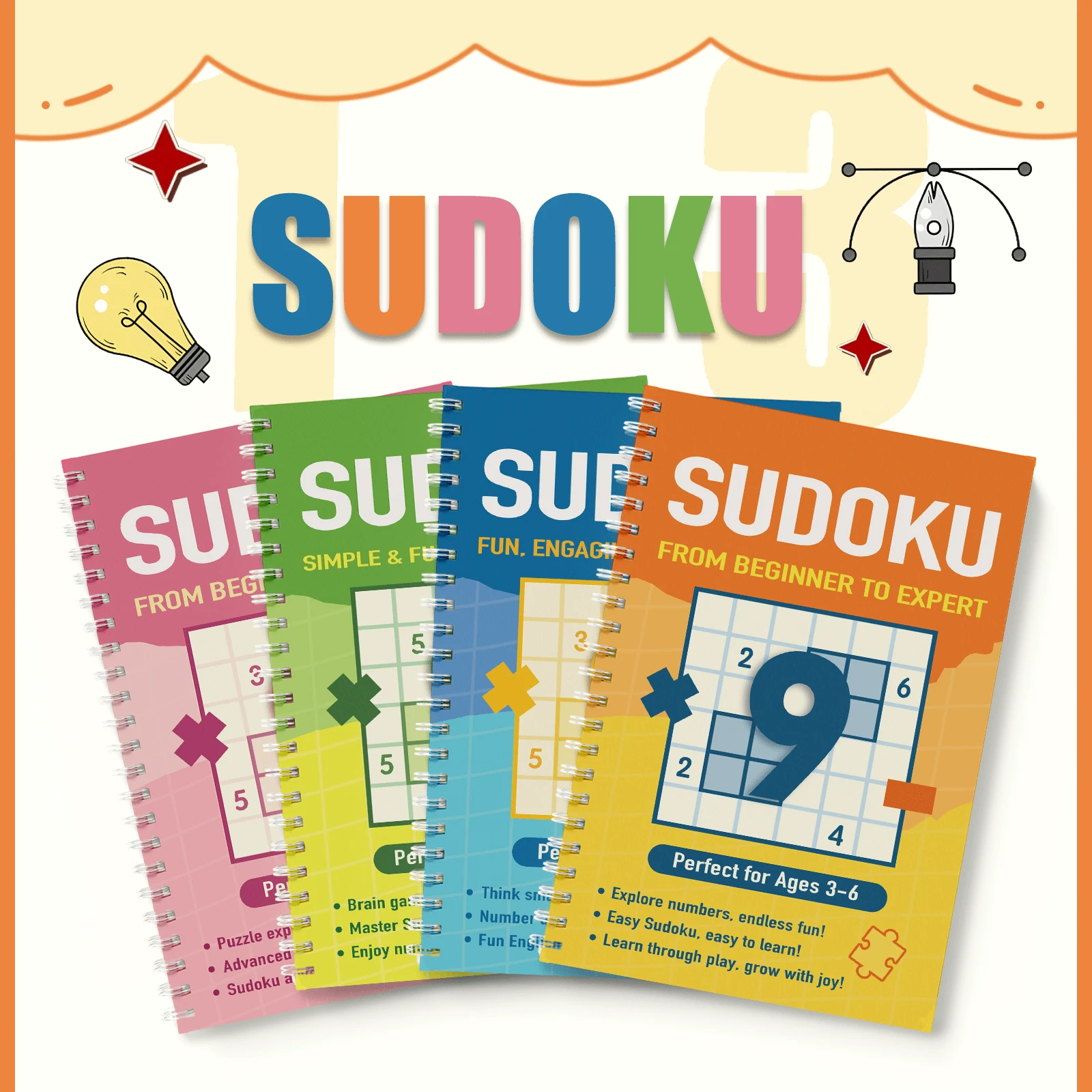 Sudoku Puzzle Workbook Set - From Beginner To Advanced, Fun Number Grid Challenges, Cultivate Focus, Logical Thinking, Patience And Confidence In Problem Solving - Sudoku Book - View 1