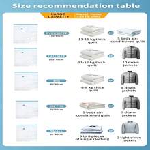 Vacuum Storage Bag Kit, 5 Pieces, 50x60cm, With Manual Pump, Compact, Airtight, For Home Organization In Bedrooms And Wardrobes. - Xem 3