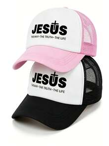 Mũ lưỡi trai lưới Jesus" Washed, mũ unisex có thể điều chỉnh phù hợp cho mọi mùa - Một kích thước phù hợp với tất cả - Xem 3