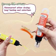 Bộ bút vẽ nghệ thuật nổi 3D, 8 màu, 4 hộp, dung tích lớn 30ml, thích hợp cho tranh kính màu, chạm khắc DIY và nghệ thuật đá. - Bút vẽ đường viền 3D - Xem 6