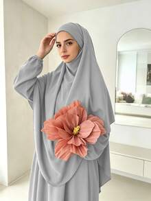 Bộ 2 món váy Abaya Khimar rộng rãi, thoải mái bằng vải Nida dành cho nữ, thích hợp cho việc cầu nguyện ngoài trời, phù hợp cho mọi mùa, trang phục Hồi giáo, khăn trùm đầu cầu nguyện (Hijab), trang phục ngày lễ. - Nhiều màu - Xem 42