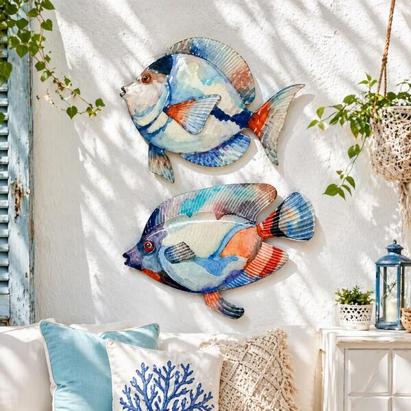 Metal Fish Wall Decor Coastal & Boho Wall Hanging For Living Room & Bedroom, Elegant Ocean-Inspired Home Decoration, Unique Nautical Art For Modern Spaces