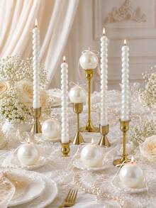 1pc White Pearl Style Scented Candle, Elegant European Decor Candle, Suitable For Wedding Decoration, Candle Favor, Bridesmaid Gift, Romantic Dinner, Home Decor, Room Decor, Women's Gift - Pearl - View 7