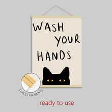 1pc Funny Cat "Washing Hands" Canvas Art Print - Frameless Bathroom & Home Decor Poster, Retro/Modern Style, Suitable For Living Room, Bedroom, Office - Multicolor - View 19