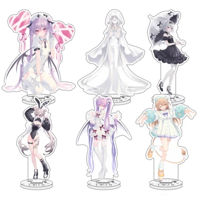 日本动漫 ACG VTuber 角色亚克力桌面立牌 角色立牌 收藏展示 双面摆件 配件 可动模型 手办 玩具 礼品 - Rurudo Eve、Noah、Jane Doe、Rurudo Lion、Rurudo Diner、Tokoyami Towa