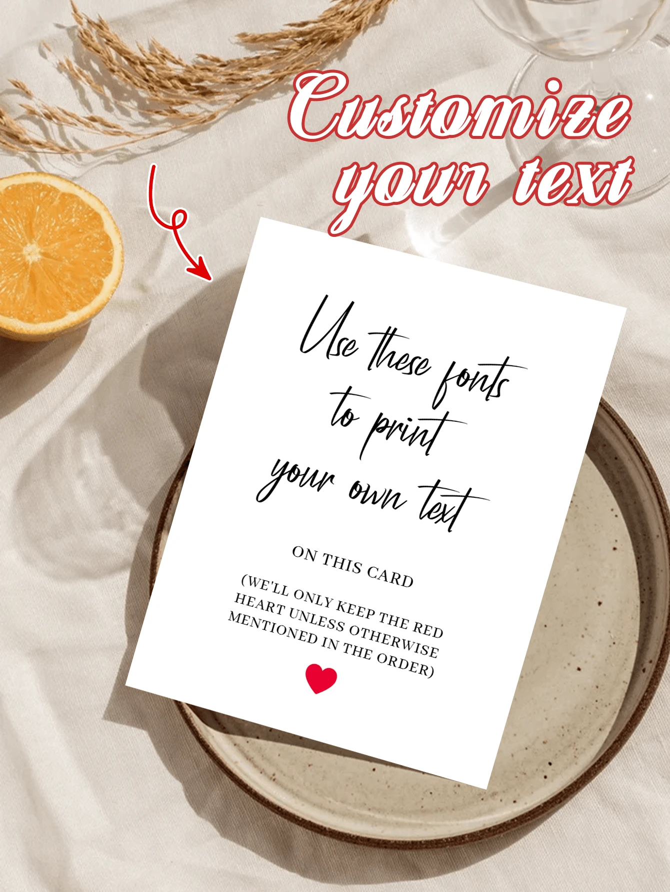 Thiệp chúc mừng hình trái tim tối giản, viết tay theo yêu cầu, thích hợp cho Ngày Valentine, sinh nhật, kỷ niệm và mọi dịp khác. - Mảnh duy nhất - Xem 1