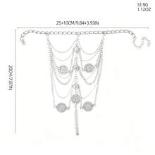 2 piezas de cadenas para zapatos de aleación de zinc con estampado de cadena, elegantes y sexys, adecuadas para negocios, playa, boda, fiesta, oficina, primavera/verano/otoño/invierno - Plateado - Ver 13