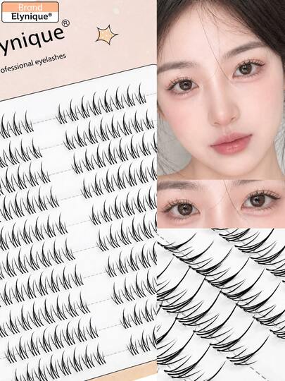 New Single Cluster False Eyelashes, 160 Clusters, C Curl Natural Voluminous Fan-Shaped Crisscross Eyelashes. Suitable For Parties, Roleplay, Weddings, Nightclubs, Festivals, Daily Work And Meetings. Fluffy And Soft, Messy Dramatic, 5D Mink Hair Material, Multi-Layer Short Dense Scattered False Eyelashes