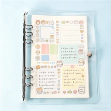 1本透明封面A5活页笔记本，6孔按扣式活页夹，防水可替换内页，适用于学生计划/笔记/办公，加厚PVC材质，光滑金属环，可扩展 - A - 查看 2