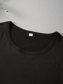Women Plus Size T Shirt Tito's Handmade Vodka Logo Print Short Sleeve Round Neck Casual Summer Party Wear 220g - 黑色 - 查看 3