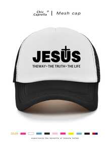 Mũ lưỡi trai lưới Jesus" Washed, mũ unisex có thể điều chỉnh phù hợp cho mọi mùa - Một kích thước phù hợp với tất cả - Xem 2
