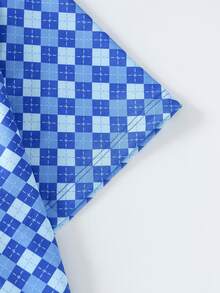 Blue Diamond Pattern Symbolizes Confidence And Freedom With Interlocking Shapes Representing Stability And Balance In Life For A Modern Casual Look 3D Printed POLO Shirt For Men - Multicolor - View 5