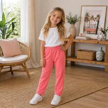 Children's Unisex Fleece Pants Set, Sizes 4 To 8 Years | Thick Winter Pants For Children | Fleece Pants For Girls And Boys - Guava - View 1