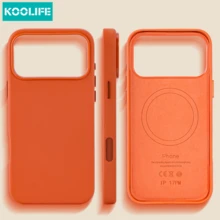 磁吸式 1 個橘色 PU 皮手機殼，PC+TPU 材質，支援 MagSafe，防摔防指紋，適用於 Apple 17/17 Pro/17 Pro Max/16/15/14/13 - 橘色 - 查看 2