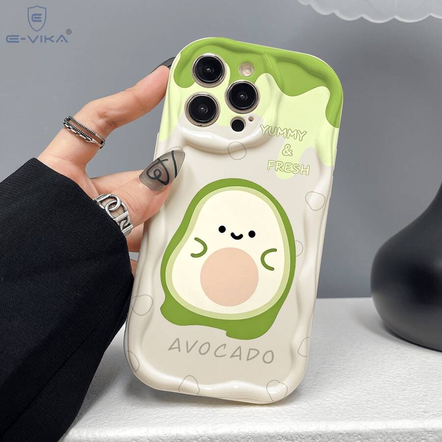 Ốp lưng điện thoại chống sốc hình quả bơ hoạt hình 2D, phù hợp với Galaxy 9/10/12/13C/14C/A5, Honor X/HW/, cầm nắm thoải mái khi sử dụng hàng ngày. - vỏ lòng đỏ sữa - Xem 1