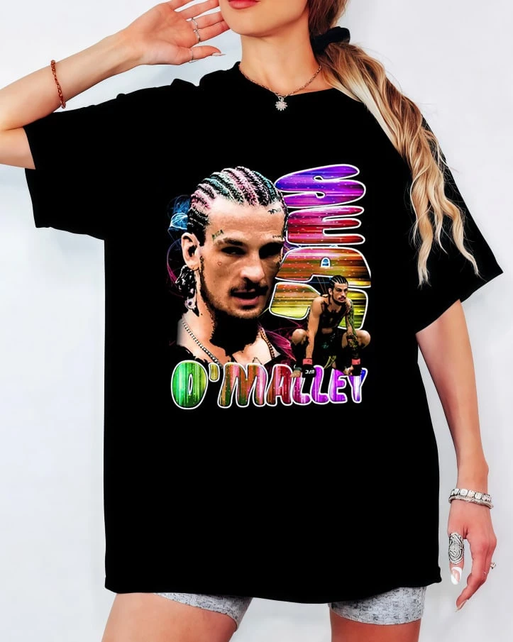 Sean O'Malley T-Shirt, Colorful 90s Bootleg Print, Unisex Casual Fight Fan Top - Black - View 1