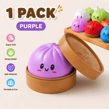 9 Colors Glitter Dumpling Squishy Toy, Soft Squishy Dumpling Fidget Toy, Stress Relief Sensory Toy Squishy Dumpling Toy - 紫色 - 查看 9