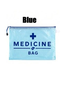 First Aid Kit" Labeled, First Aid Medical Emergency Bag, Outdoor Medicine Storage Pouch, A4 Size Grid Cosmetic Bag, Travel Organizer Bag, Makeup Bag, Skincare Pouch, Bathroom Storage Bag, Document Bag, Student Dormitory Toiletry Bag, Can Hold Medicine, Cosmetics, Earphones, Chargers, Hair Clips, Lipsticks, Etc., Mother's Day Gift, Teacher's Day Gift, Excluding Consumables - Multicolor - View 12